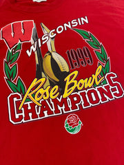 Vintage 99 Wisconsin Rose Bowl champions red USA souvenir tshirt size XL