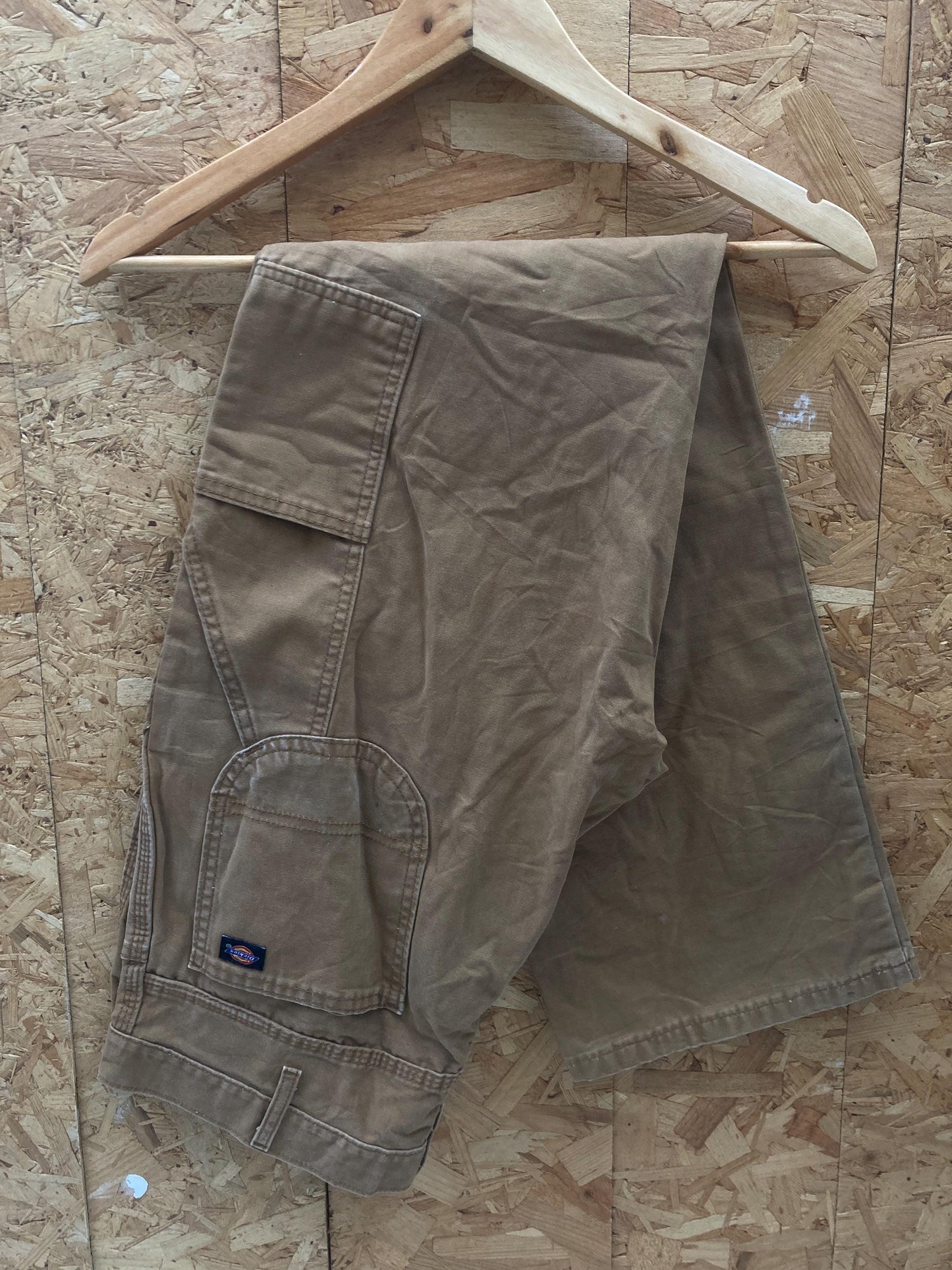 Dickies Vintage 90s W36 L32 distressed worn tan beige cotton canvas duck weave workwear carpenter pa
