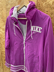 Vintage Y2K bright fuschia pink varsity style shell jacket size medium by Nike