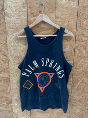 Vintage 90s Palm Springs muscle vest souvenir black single stitch t-shirt size M