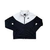 Nike Color Block Track Jacket Full Zip White Black Men's Size M