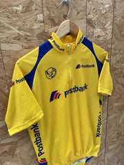 Postbank Cycling Jersey Yellow Blue Short Sleeve Zip Up Size 3