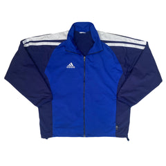 Vintage Y2K navy blue white Adidas climalite shell track jacket size XL