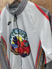 Ellegi Cycling Jersey Men's M Gray Red Long Sleeve La Playa Solarium Bike Shirt