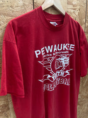 Vintage 90s Pewaukee Youth Volleyball souvenir single stitch red t-shirt size XL