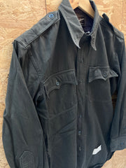 Vintage 60s Lautersteins army officers dark olive green fitted shirt size medium