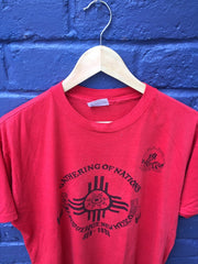 Vintage 80s Gathering of Nations Albuquerque New Mexico marathon USA red single stitch t shirt size