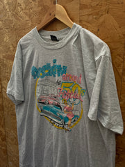 Vintage 90s Rocking around the 50s hot rod single stitch grey t-shirt size XXL