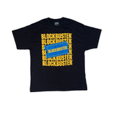 Blockbuster T-Shirt Black Yellow Blue Logo Graphic Tee Men's Size L