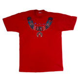 Vintage 90s Native American jeweled garland red single stitch t-shirt size XL