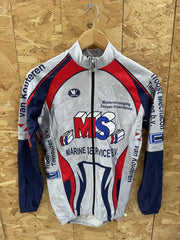 Vintage Cycling Jersey Long Sleeve MS Marine Service B.V. Fabricom Size M