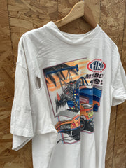 Vintage Thrashed NHRA Drag Racing Member 1992 T-Shirt XXL White Delta USA