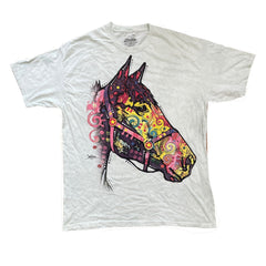 Vintage The Mountain T-Shirt 2XL Graphic Horse Print Crew Neck Short Sleeve Tee