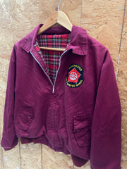 Vintage MOD soul skin punk maroon tartan inner Harrington style jacket size S