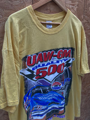 Vintage yellow NASCAR Lowes quality 500 race souvenir t-shirt size XL by Gildan