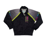 Vintage Diadora Track Jacket Men's Black Neon Retro 90s Size M
