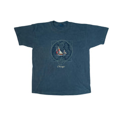 Vintage 90s faded blue embroidered Chicago single stitch t-shirt size large