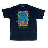 Vintage 90s Florida Seaworld Jana artwork graphic souvenir black t-shirt size XL
