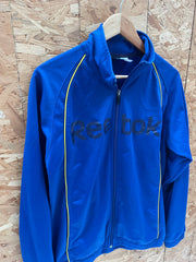 Reebok Track Jacket Blue Yellow Logo Full Zip Men's Size M