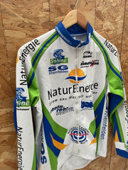 Vintage Sabine Cycling Jersey Long Sleeve Size M White Green Blue Nature Energie