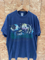 Vintage Fruit of the Loom Carolina Beach North Carolina Fish T-Shirt XXL Navy