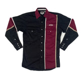 Vintage 90s maroon black aztec panel shirt size small by Cumberland Outfitters