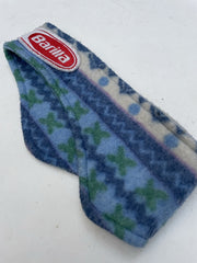 Vintage Barilla Fleece Headband Ear Warmer Blue Green Pattern One Size