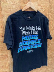 Vintage Y2K funny middle finger souvenir big dogs black t-shirt size large