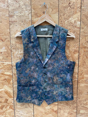 Vintage 90s green purple abstract ugly print men’s waistcoat size medium by Angelo Litrico