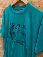 Vintage 80s green Exxon USA Fairfield dog single stitch souvenir t-shirt size XL