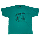Vintage 80s green Exxon USA Fairfield dog single stitch souvenir t-shirt size XL