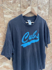 Vintage 90s Single Stitch Fruit of the Loom Cubs T-Shirt Black XL Graphic Tee