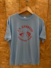 Vintage 90s JF Kennedy elementary school single stitch blue t-shirt size XL