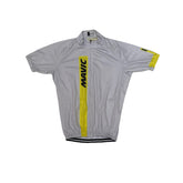 Mavic Cycling Jersey Short Sleeve Men's Size L Gray Yellow Full Zip Bike Shirt