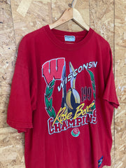 Vintage 99 Wisconsin Rose Bowl champions red USA souvenir tshirt size XL