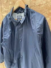 Vintage 90s Navy Blue Nylon Snap Front USA Coach Jacket XL