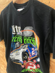 Vintage 90s Miller Lite years ahead Rusty Wallace Nascar race t-shirt size large