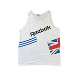 Vintage Reebok Tank Top Men's XXL White Union Jack Graphic Athletic Sleeveless