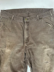 Vintage 90s L.L.Bean Carpenter Pants Brown 36x32 Utility Workwear Distressed