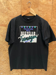 Vintage 90s funny im not a teenager souvenir single stitch black t-shirt size XL