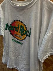 Vintage 90s slouchy HR Bahamas souvenir white single stitch t-shirt size XXL