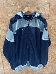 Champion Men's XXL Navy Blue Track Jacket Hooded Zip Up "Since 1919"