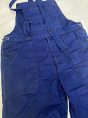 Vintage 80s navy blue cotton drill chore distressed dungaree trousers W34  L30