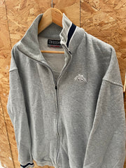 Kappa Track Jacket Sweatshirt XXXL Grey Zip Up Logo Athletic Mens Retro