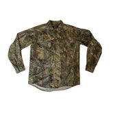 Vintage Y2K Hillman Realtree Mossy Oak style realistic camo beige green brown hunting shirt size lar