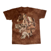 Vintage 90s brown tie-dye Native elder & horse t-shirt size XL by The Mountain