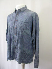 Vintage 90s purple pastel abstract wavy ugly long sleeve shirt size large by Angelo Litico | Vintage