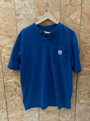 Vintage 90s blue  Carhartt button up pocket logo t-shirt size medium