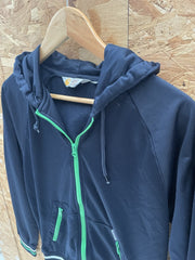 Carhartt Navy Blue Full Zip Hoodie Jacket Size S Green Accents