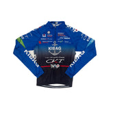 Vintage Kibag Cycling Race Jersey Blue Black Gradient Long Sleeve Men's Size S